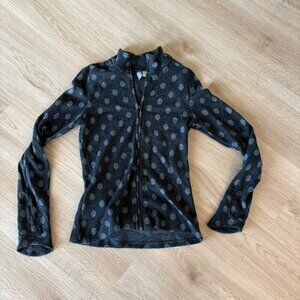 ** Ibex Gray 100% Merino Wool Polka Dot Full Zip Sweater Jacket Small